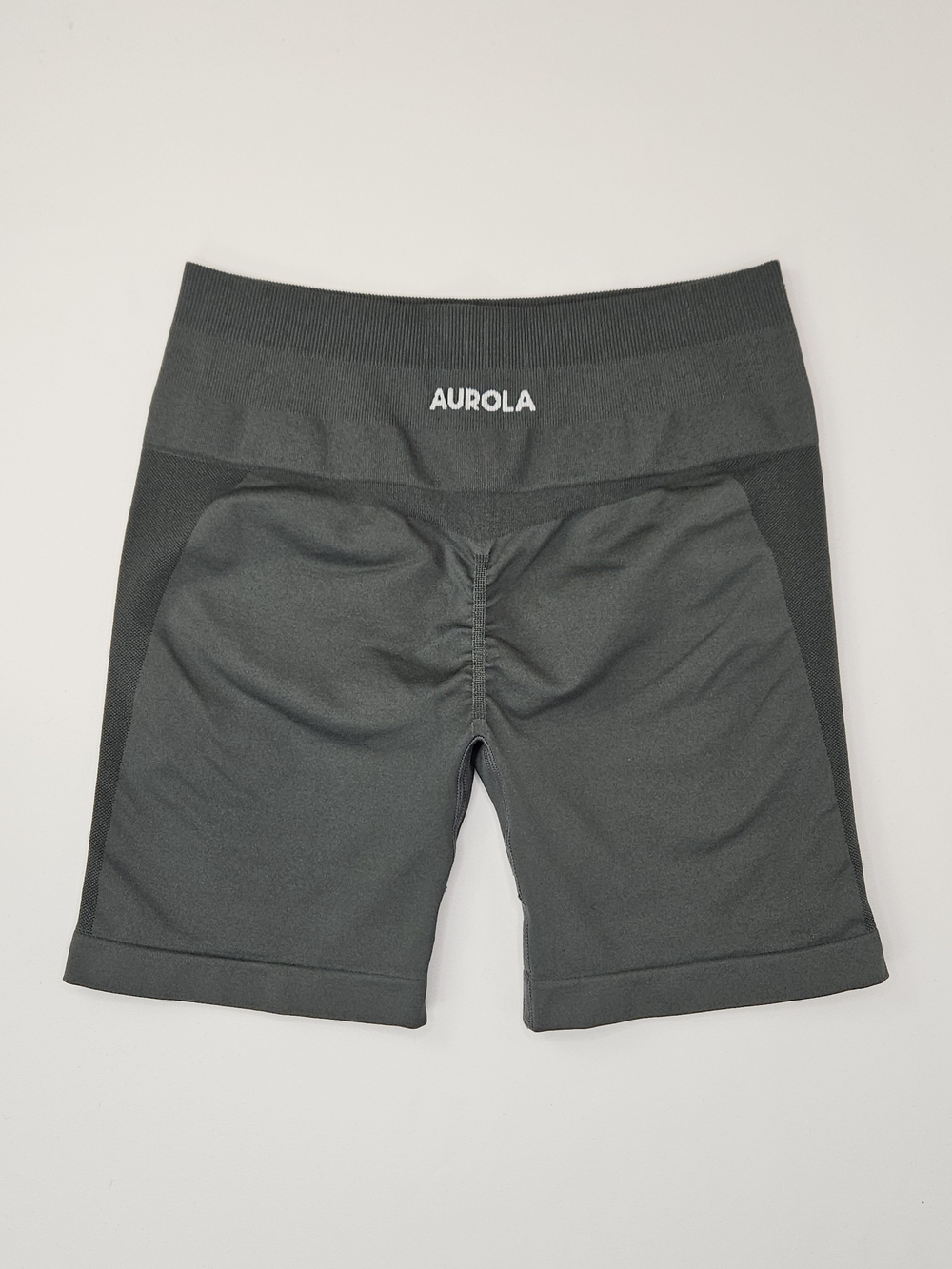 AUROLA Intensify Workout Shorts Grey Seamless Scrunch Butt Biker Size S